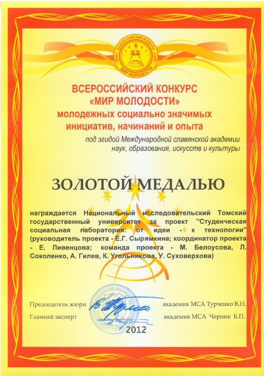 Всероссийский конкурс «Мир молодости»
